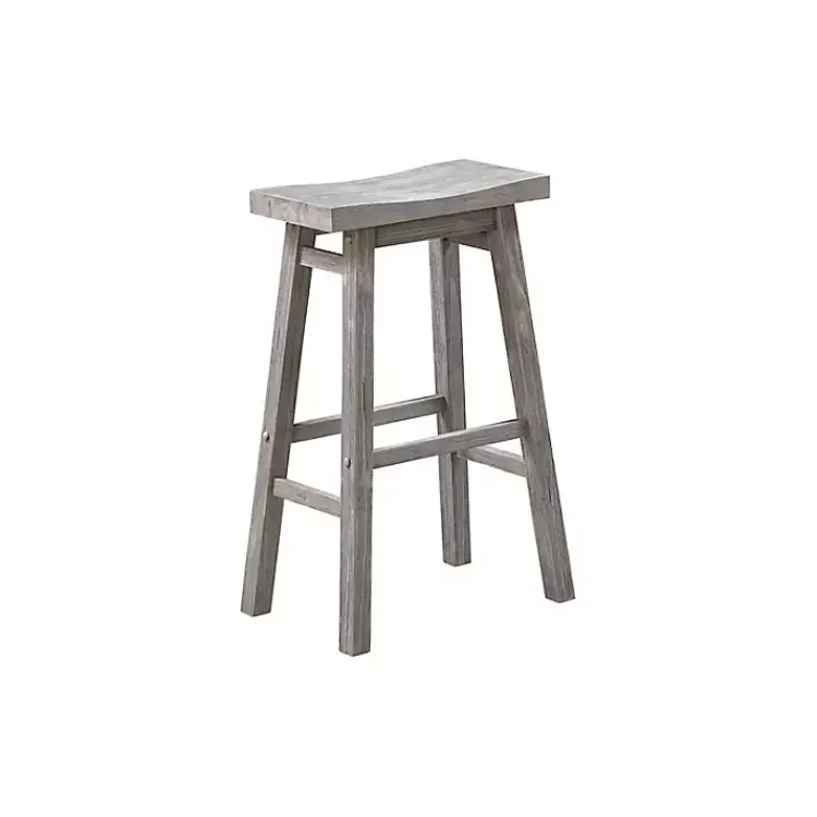 Kirklands Home Wire Brush Saddle Bar Stools, Set of 2 Gray Best