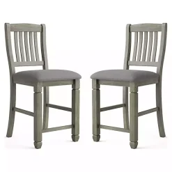Kirklands Home Wire-Brushed Noreste Counter Stools, Set of 2 Gray