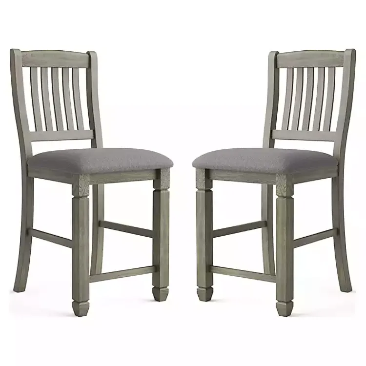 Kirklands Home Wire-Brushed Noreste Counter Stools, Set of 2 Gray