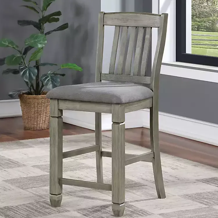 Kirklands Home Wire-Brushed Noreste Counter Stools, Set of 2 Gray