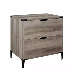 Kirklands Home Wood and Iron Accent Filing Cabinet Gray Discount