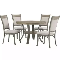 Kirklands Home Wood and Upholstered Chairs 5-pc. Dining Set Gray Hot