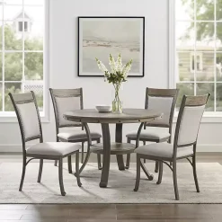 Kirklands Home Wood and Upholstered Chairs 5-pc. Dining Set Gray Hot
