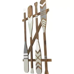 Kirklands Home Gray Wood Arrow and Striped Paddle Wall Plaque Online