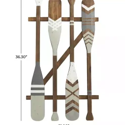 Kirklands Home Gray Wood Arrow and Striped Paddle Wall Plaque Online