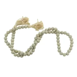 Decorative Accents>Kirklands Home Wood Beads Cream Tassel Garland Gray