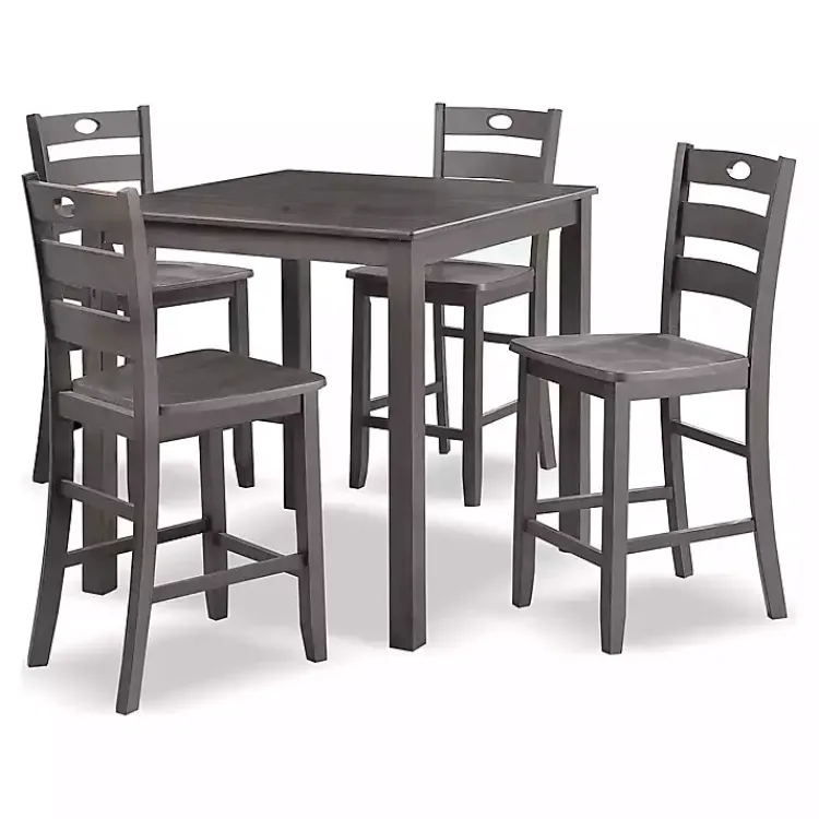 Kirklands Home Wood Brooke 5-pc. Counter Height Set Gray Outlet