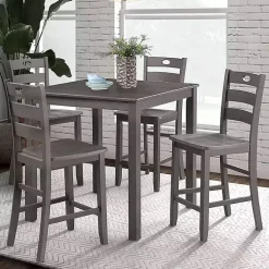 Kirklands Home Wood Brooke 5-pc. Counter Height Set Gray Outlet