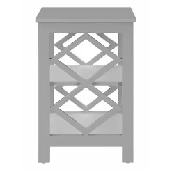 Kirklands Home Wood Diamond 2-Tier Accent Table Gray Clearance