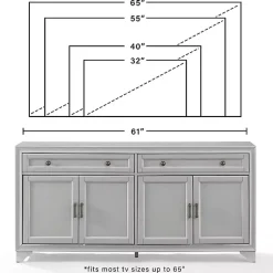 Kirklands Home Wood 4-Door Sideboard Cabinet Gray