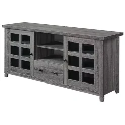 Kirklands Home Wood 2-Door Windowpane Media Cabinet Gray Discount