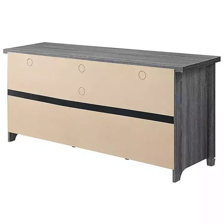 Kirklands Home Wood 2-Door Windowpane Media Cabinet Gray Discount