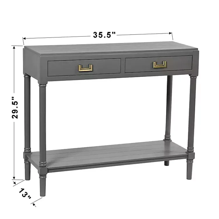 Kirklands Home Wood 2-Drawer Layla Console Table Gray Hot