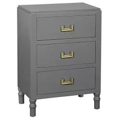 Kirklands Home Wood 3-Drawer Layla Nightstand Gray Best