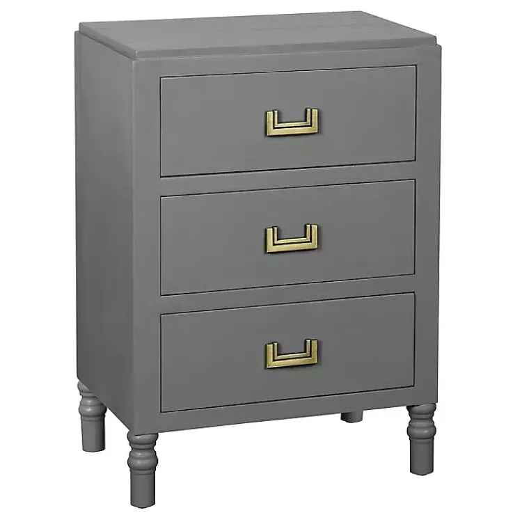 Kirklands Home Wood 3-Drawer Layla Nightstand Gray Best