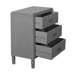 Kirklands Home Wood 3-Drawer Layla Nightstand Gray Best