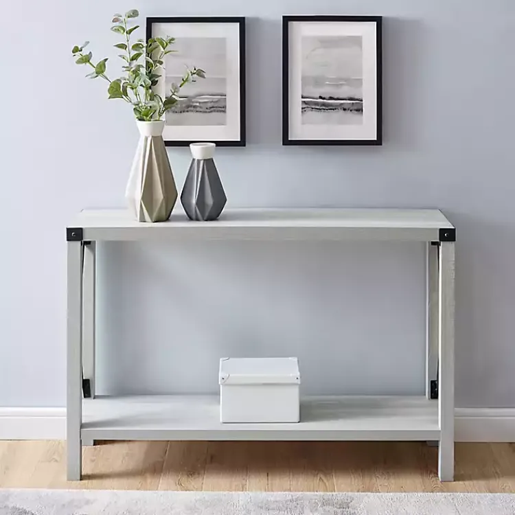 Kirklands Home Wood Farmhouse Console Table Gray New