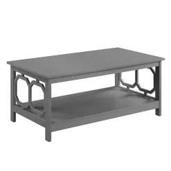 Kirklands Home Wood Geometric Sides Coffee Table Gray Outlet