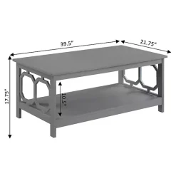Kirklands Home Wood Geometric Sides Coffee Table Gray Outlet