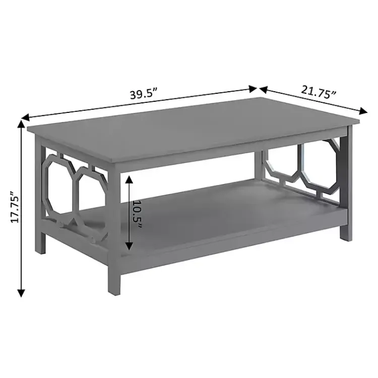 Kirklands Home Wood Geometric Sides Coffee Table Gray Outlet
