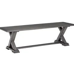 Kirklands Home Wood Harbor Dining Bench Gray