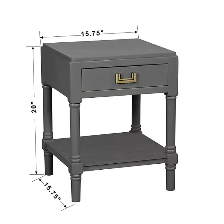 Kirklands Home Wood Layla Accent Table Gray Outlet