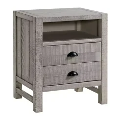 Kirklands Home Wood Open Shelf Nightstand Gray Hot