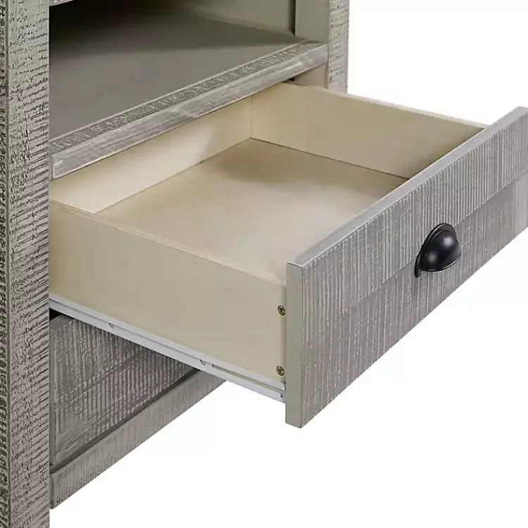 Kirklands Home Wood Open Shelf Nightstand Gray Hot