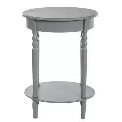 Kirklands Home Wood Oval Emily Accent Table Gray New