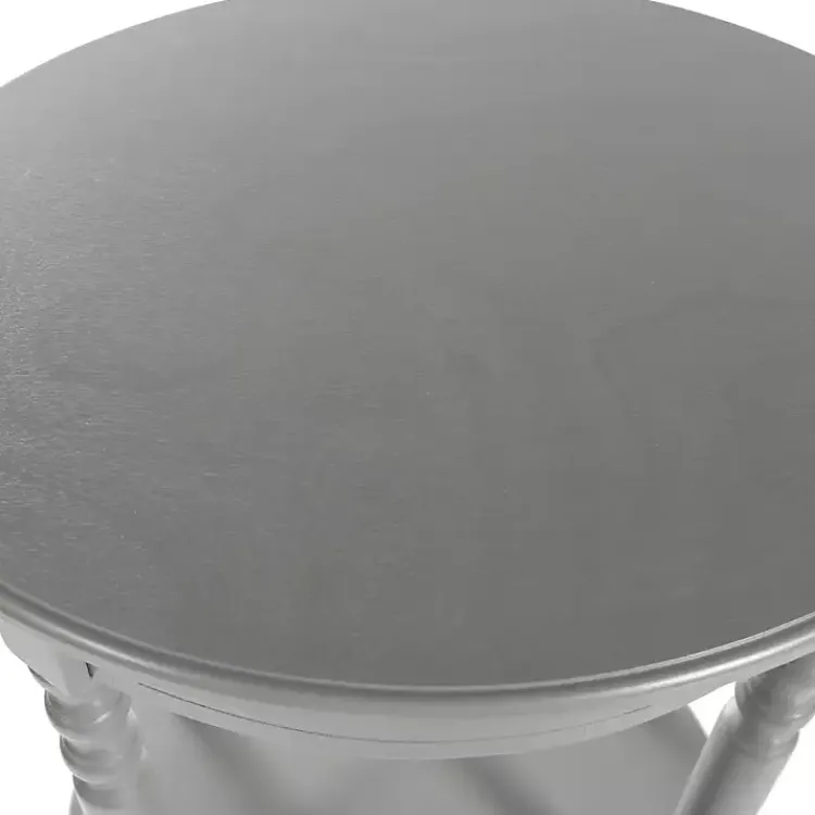 Kirklands Home Wood Oval Emily Accent Table Gray New