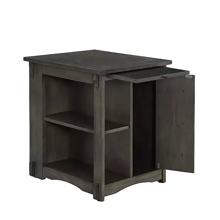 Kirklands Home Wood Parnell Storage Accent Table Gray Sale