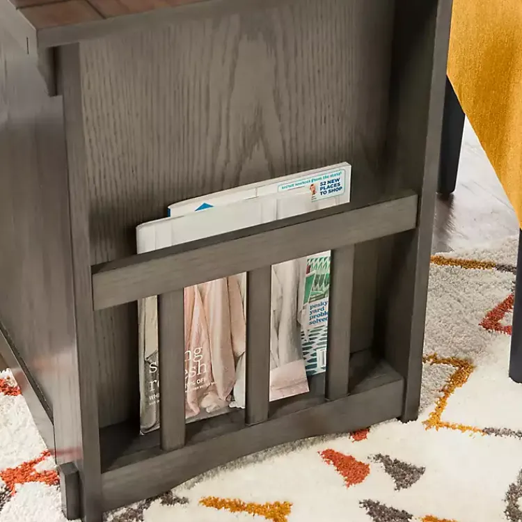 Kirklands Home Wood Parnell Storage Accent Table Gray Sale