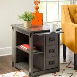 Kirklands Home Wood Parnell Storage Accent Table Gray Sale