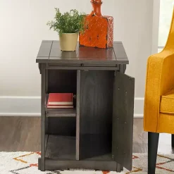 Kirklands Home Wood Parnell Storage Accent Table Gray Sale