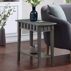 Kirklands Home Wood Slat Accent Table Gray Discount