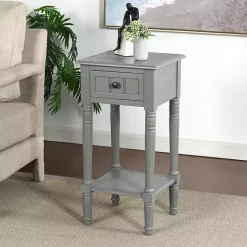 Kirklands Home Wood Square Hampton Accent Table Gray Best