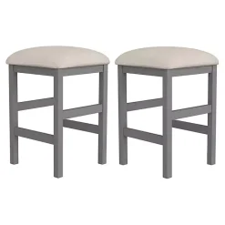 Kirklands Home Wood Upholstered Seat 2-pc. Counter Stool Set Gray Hot