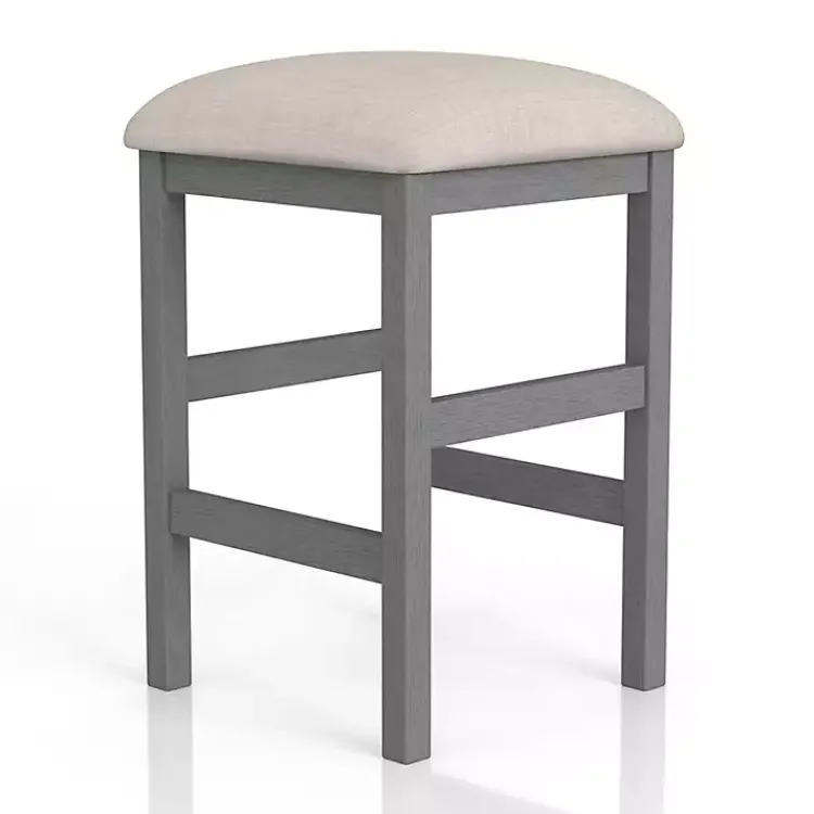 Kirklands Home Wood Upholstered Seat 2-pc. Counter Stool Set Gray Hot