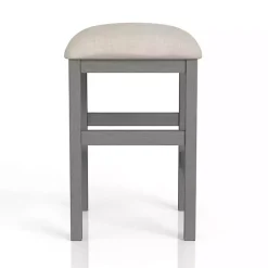 Kirklands Home Wood Upholstered Seat 2-pc. Counter Stool Set Gray Hot