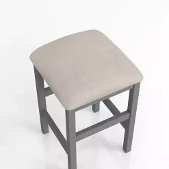 Kirklands Home Wood Upholstered Seat 2-pc. Counter Stool Set Gray Hot