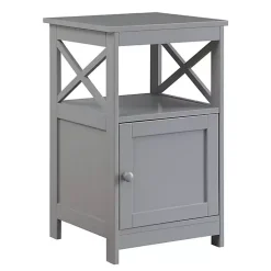 Kirklands Home Wood X Sides Storage Accent Table Gray Discount