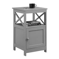 Kirklands Home Wood X Sides Storage Accent Table Gray Discount