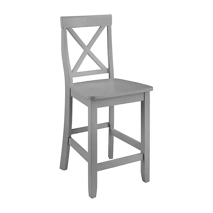 Kirklands Home Wood X-Back Counter Stools, Set of 2 Gray Outlet