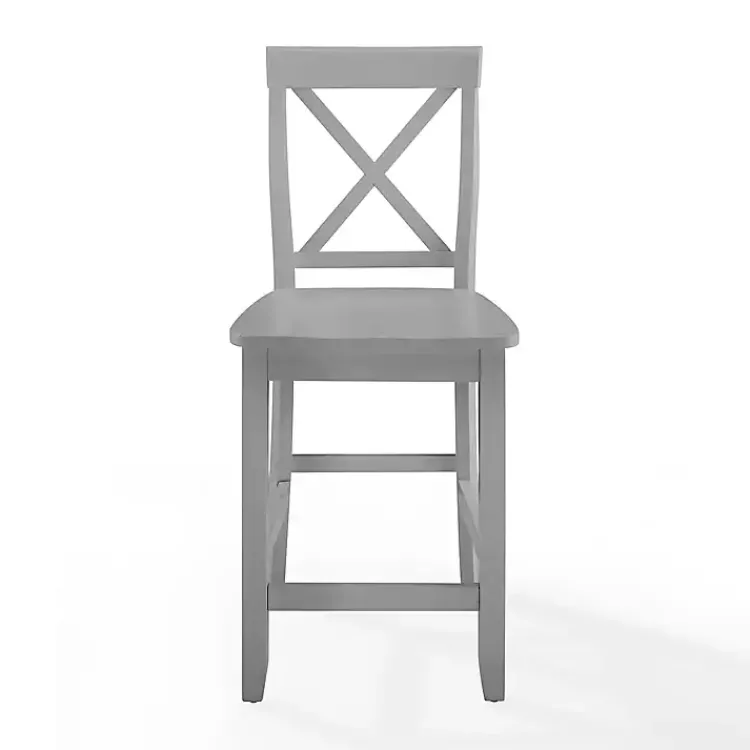 Kirklands Home Wood X-Back Counter Stools, Set of 2 Gray Outlet