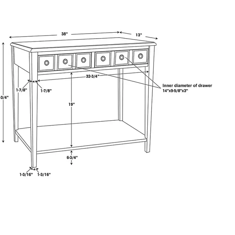 Kirklands Home Wooden Console Table with Double Drawers Gray Discount