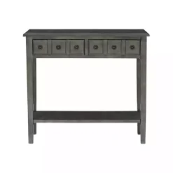 Kirklands Home Wooden Console Table with Double Drawers Gray Discount