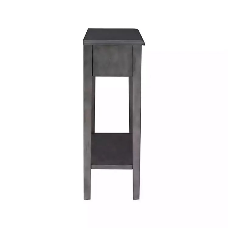 Kirklands Home Wooden Console Table with Double Drawers Gray Discount