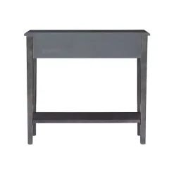 Kirklands Home Wooden Console Table with Double Drawers Gray Discount