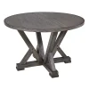 Kirklands Home Gray Wooden Fiji Round Dining Table Outlet