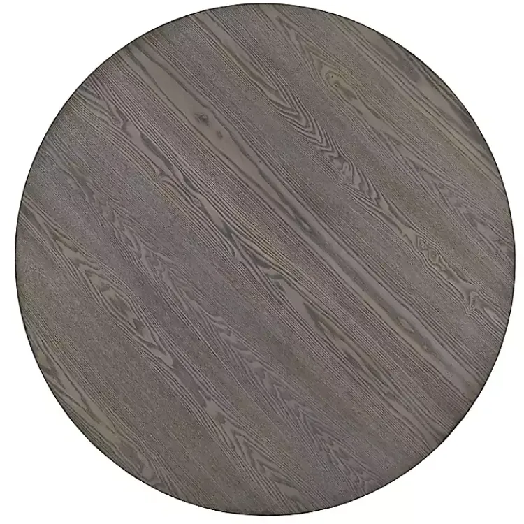 Kirklands Home Gray Wooden Fiji Round Dining Table Outlet